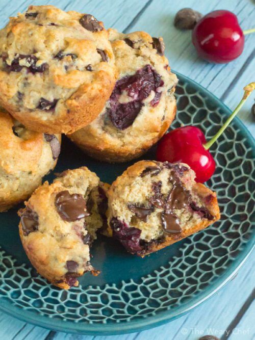 Chocolate Cherry Muffins by The Weary Chef