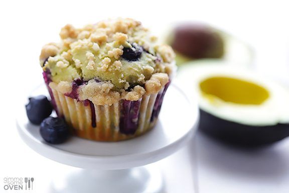 Blueberry Avocado Muffins by Gimme Some Oven