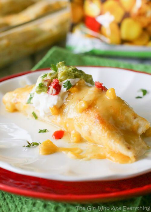 Sweet Corn Chicken Enchiladas by The Girl Who Ate Everything