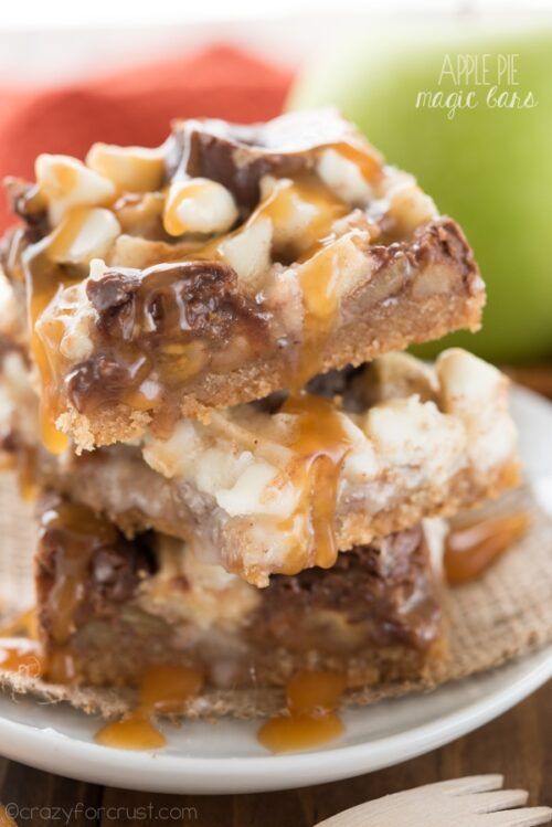 Caramel Apple Pie Magic Bars - Crazy For Crust