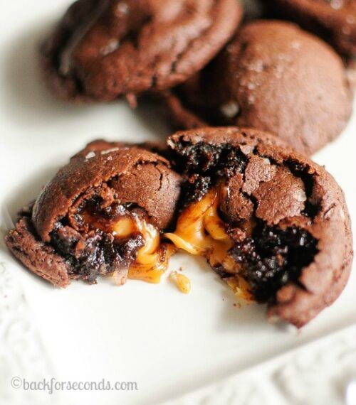 Chocolate Caramel Gooey Cookies by Back for Seconds