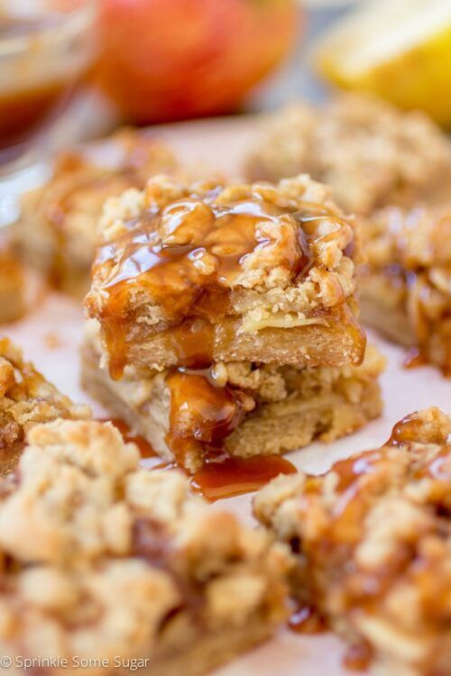 Caramel Apple Pie Bars - Sprinkle Some Sugar