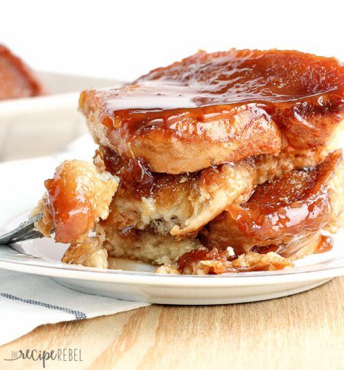 Light Overnight Caramel French Toast - The Recipe Rebel