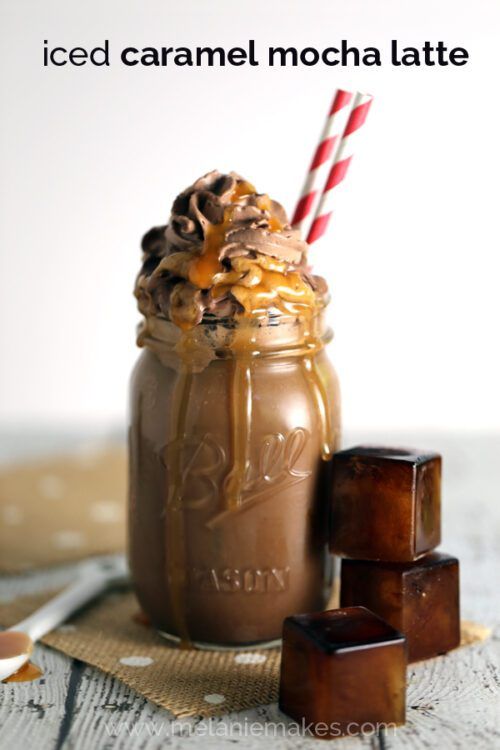 Iced Caramel Mocha Latte - Melanie Makes