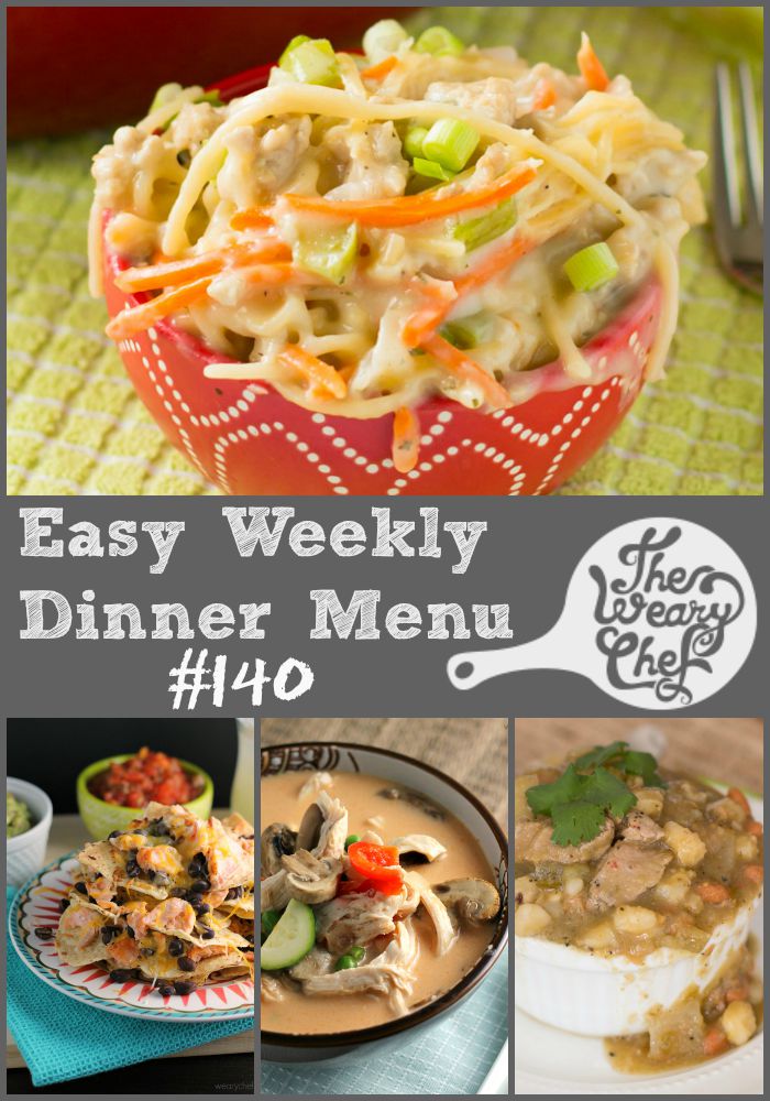 Easy Weekly Dinner Menu #140: Where has the week gone? - The Weary Chef