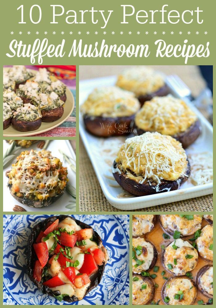 These stuffed mushroom recipes include caprese, seafood, and even Thanksgiving leftover fillings. It's mushroom lover heaven!