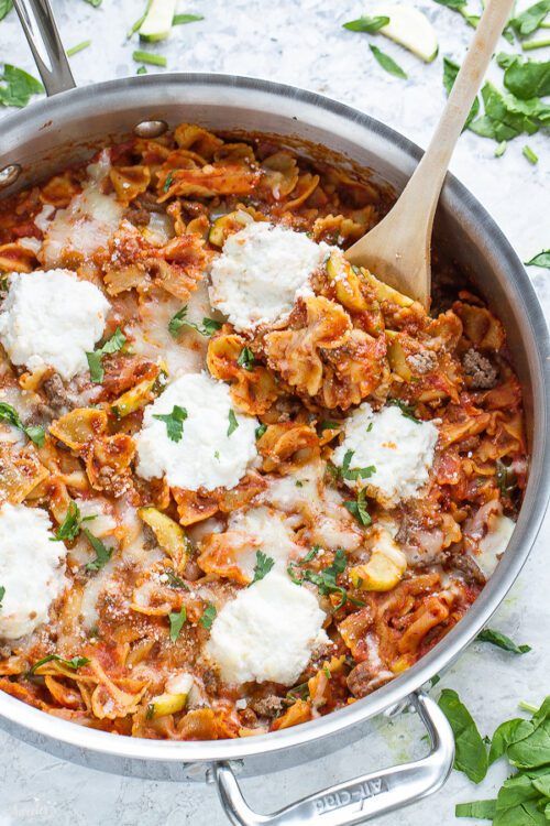 Easy Skinny Skillet Lasagna by Life Made Sweeter