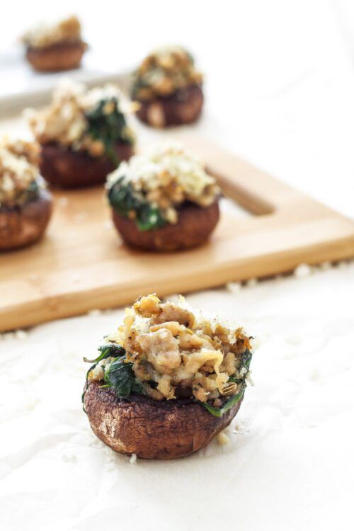 Sausage Gorganzola Stuffed Mushrooms by Recipe Runner