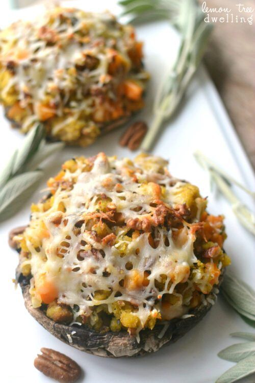 Thanksgiving Leftover Stuffed Portabella Mushrooms by Lemon Tree Dwelling