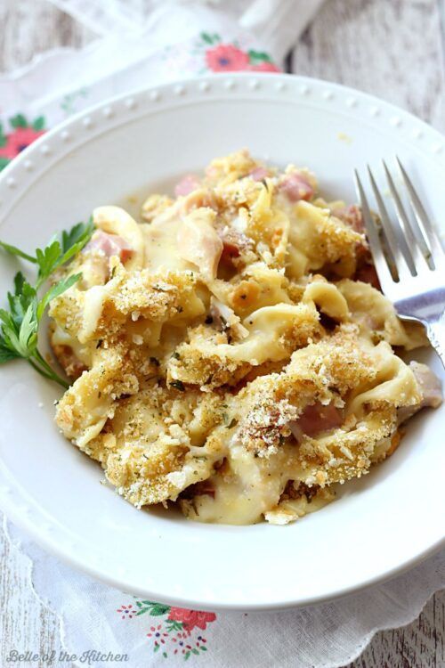 Chicken Cordon Bleu Noodle Bake by Belle of the Kitchen