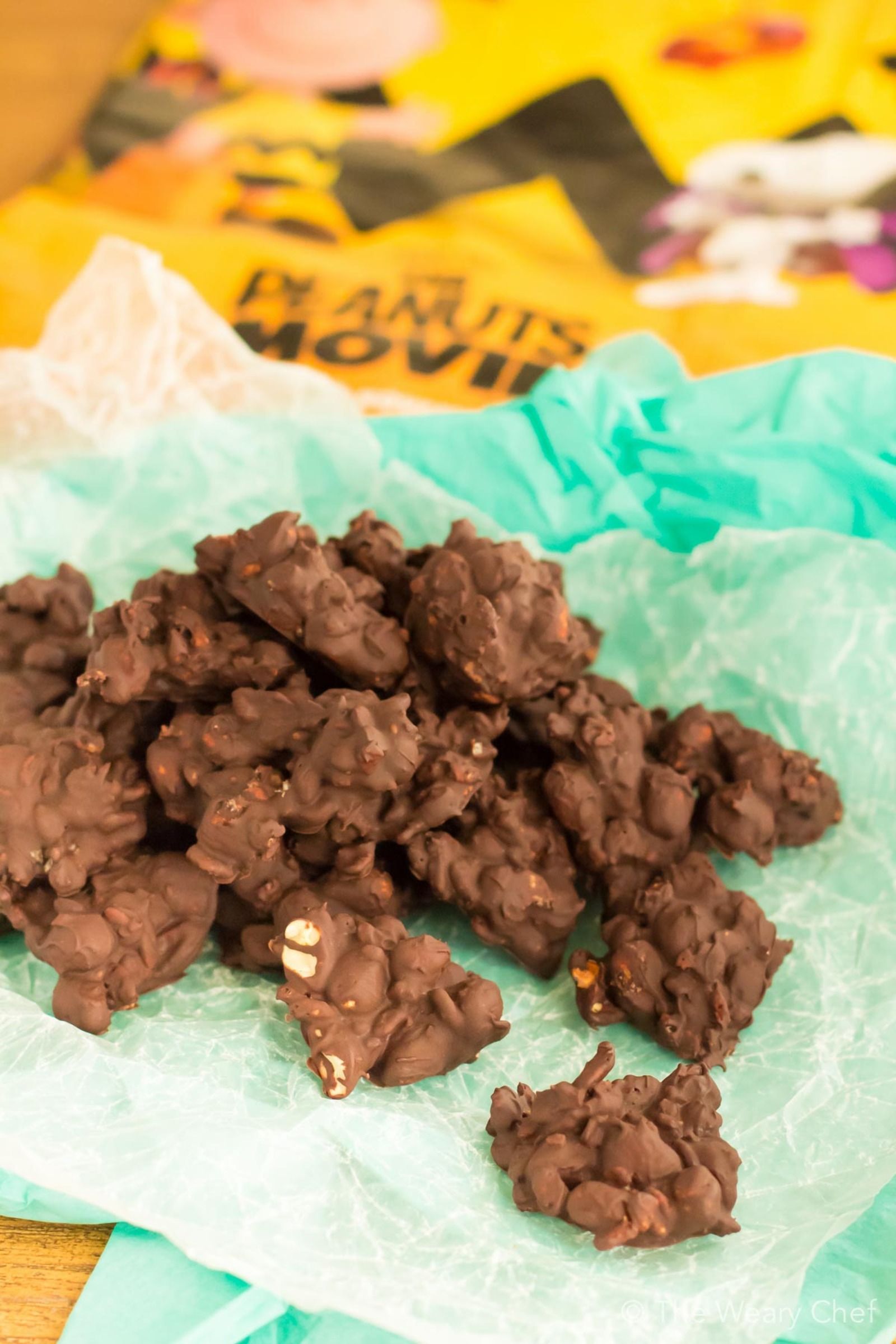 Crispy Dark Chocolate Peanut Clusters - The Weary Chef