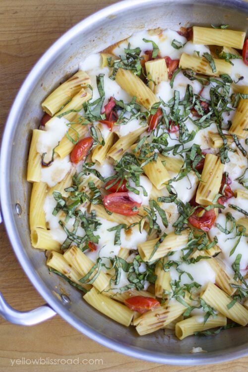 One Pan Caprese Pasta by Yellow Bliss Road