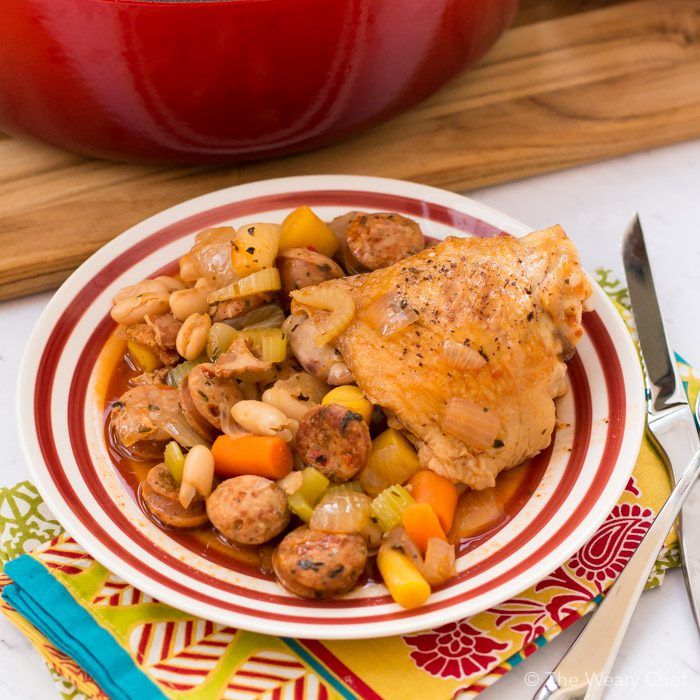 One Pot Chicken With Sausage And Beans - The Weary Chef