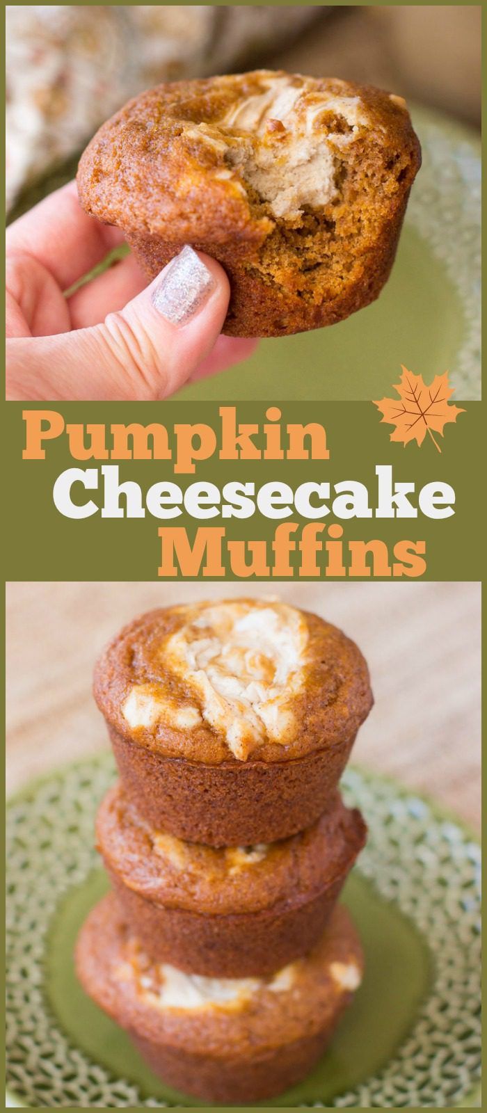 These pumpkin cheescake muffins are lower and sugar and calories than the bakery version!