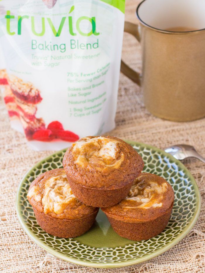 These pumpkin cheescake muffins are lower and sugar and calories than the bakery version!