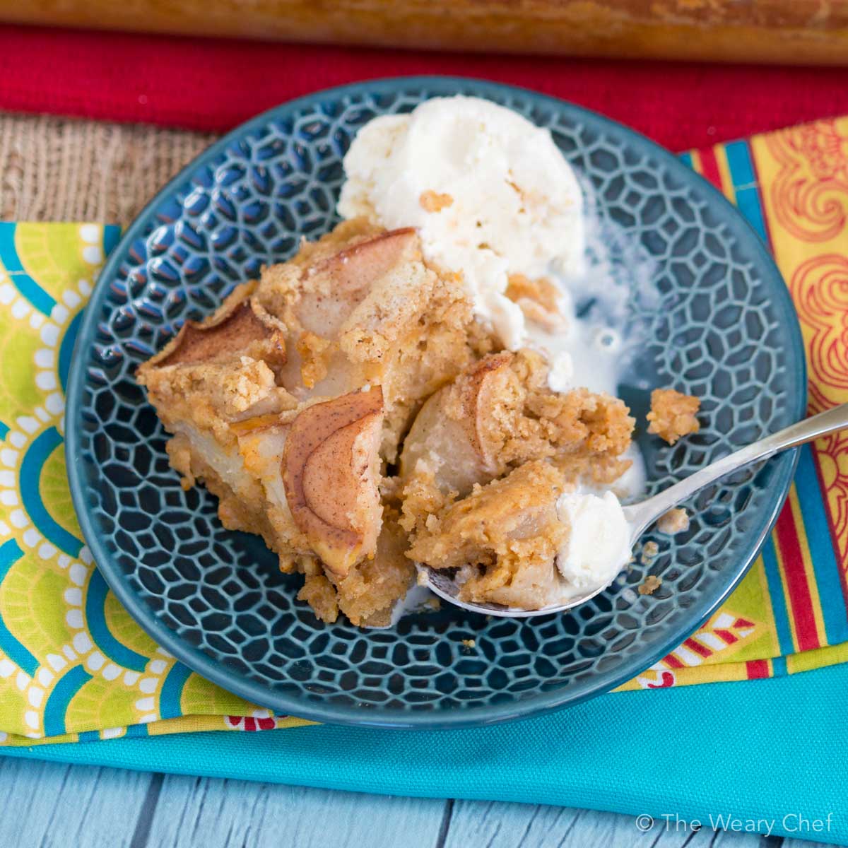 All the best of pumpkin pie and pear cobbler baked into one tasty dessert!