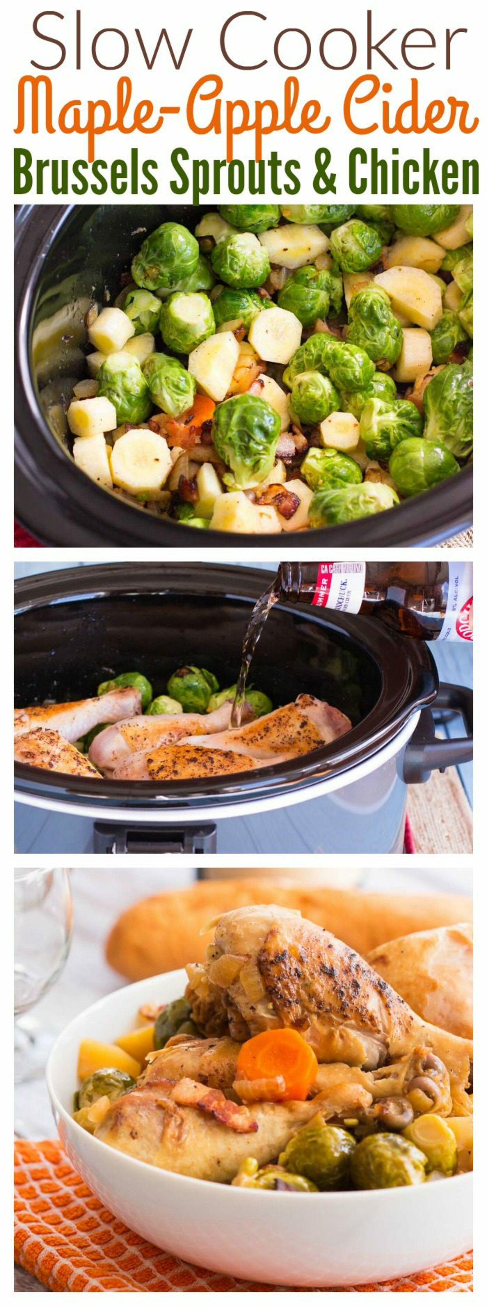 Make these slow cooked brussels sprouts and carrots with or without the chicken for a perfect dinner or side dish recipe!