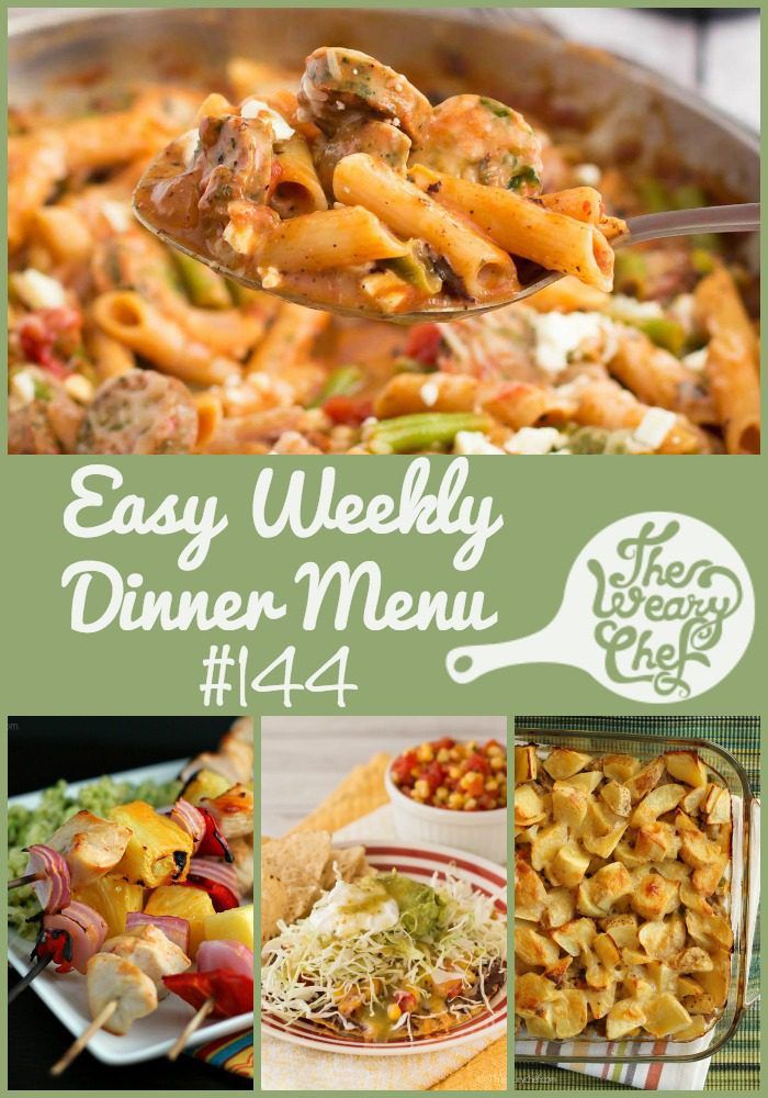 Easy Weekly Dinner Menu #144: Back in the Blogging Saddle - The Weary Chef