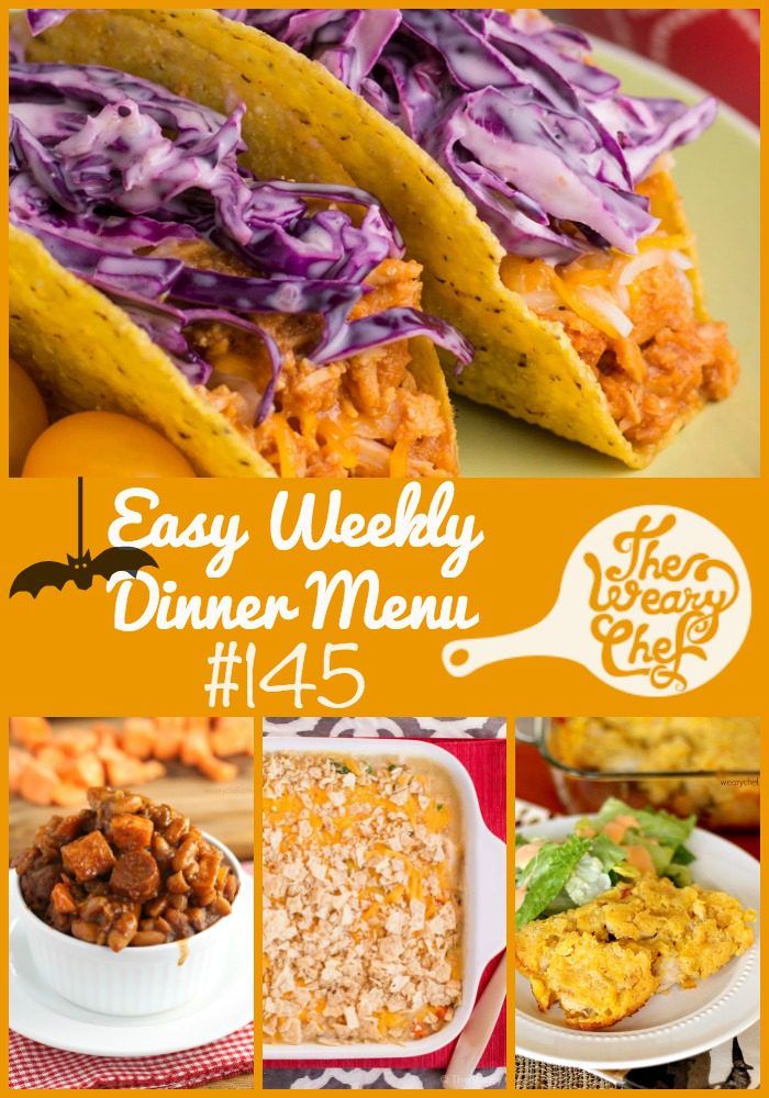 This week's dinner menu will satisfy your sweet tooth with easy dinner recipes featuring sweet potatoes, BBQ sauce, cornbread, and lots more!