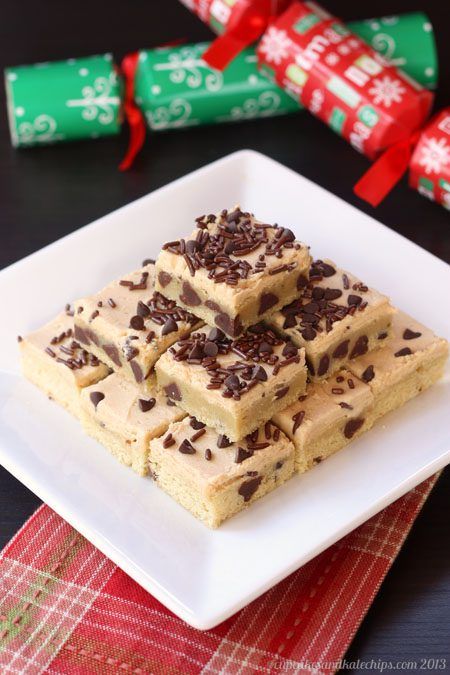 Chocolate Chip Sugar Cookie Bars with Peanut Butter Frosting by Cupcakes And Kale Chips 