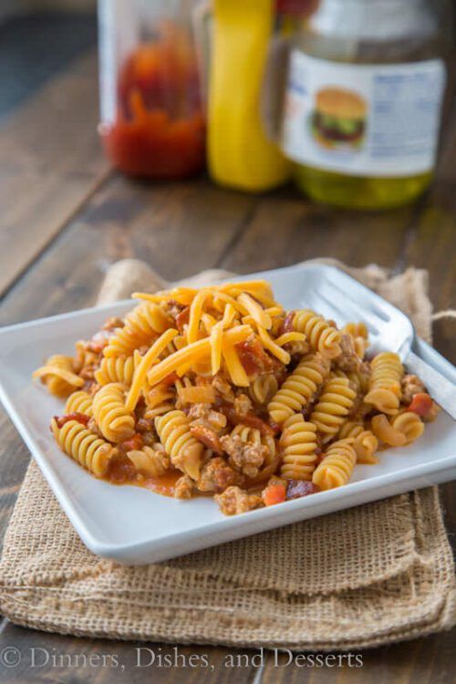 Bacon Cheeseburger Pasta Skillet by Dinners Dishes and Desserts