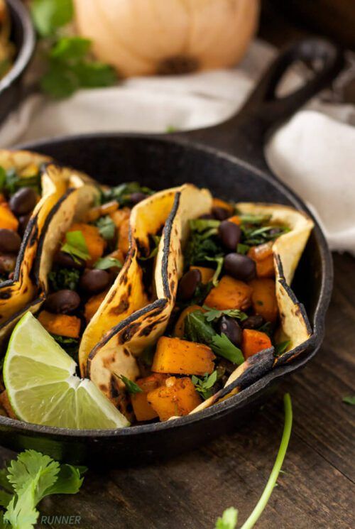 Butternut Squash, Black Bean and Kale Tacos by Spoonful of Flavor