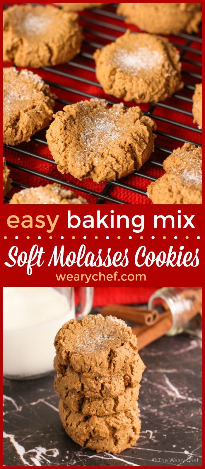 These delicious soft molasses cookies use baking mix as a shortcut. They are perfect for the holidays or an after school treat any time!