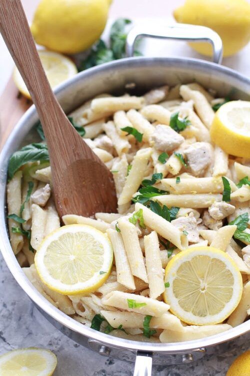 Creamy Lemon Chicken One-Pan Pasta Skillet by Life Made Sweeter