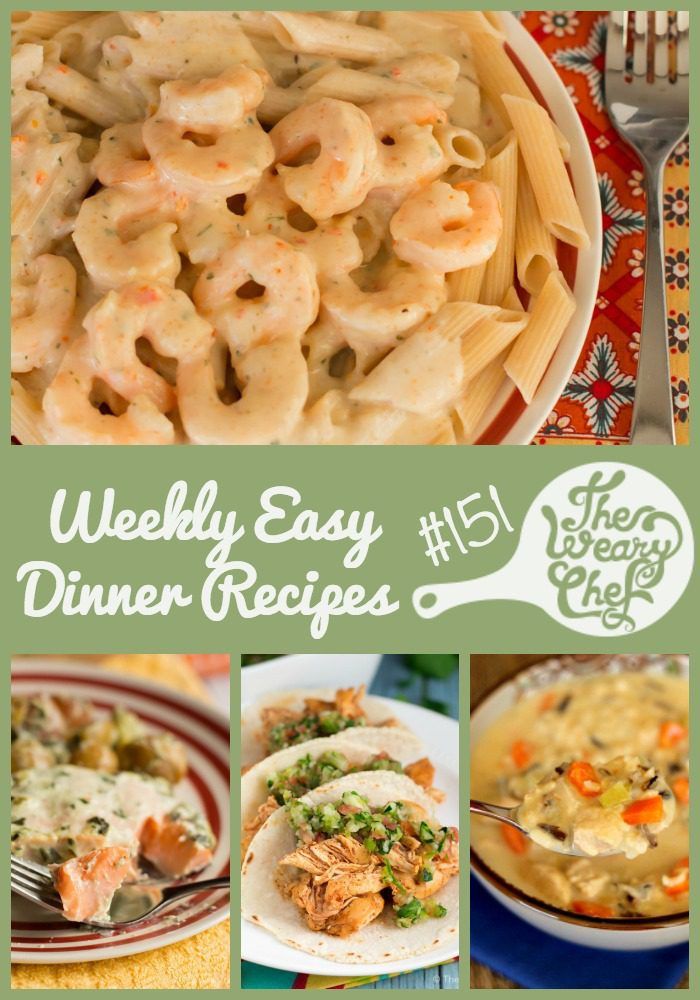 This week's collection of easy dinner recipes features Healthy Beef Stroganoff, Baked Salmon with Spinach Dip, Classic Greek Salad, and lots more!