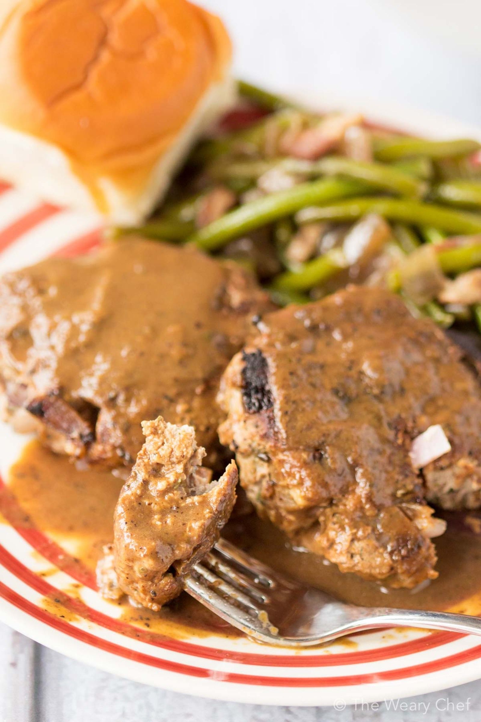 Onion Burger Steaks With Brown Gravy The Weary Chef