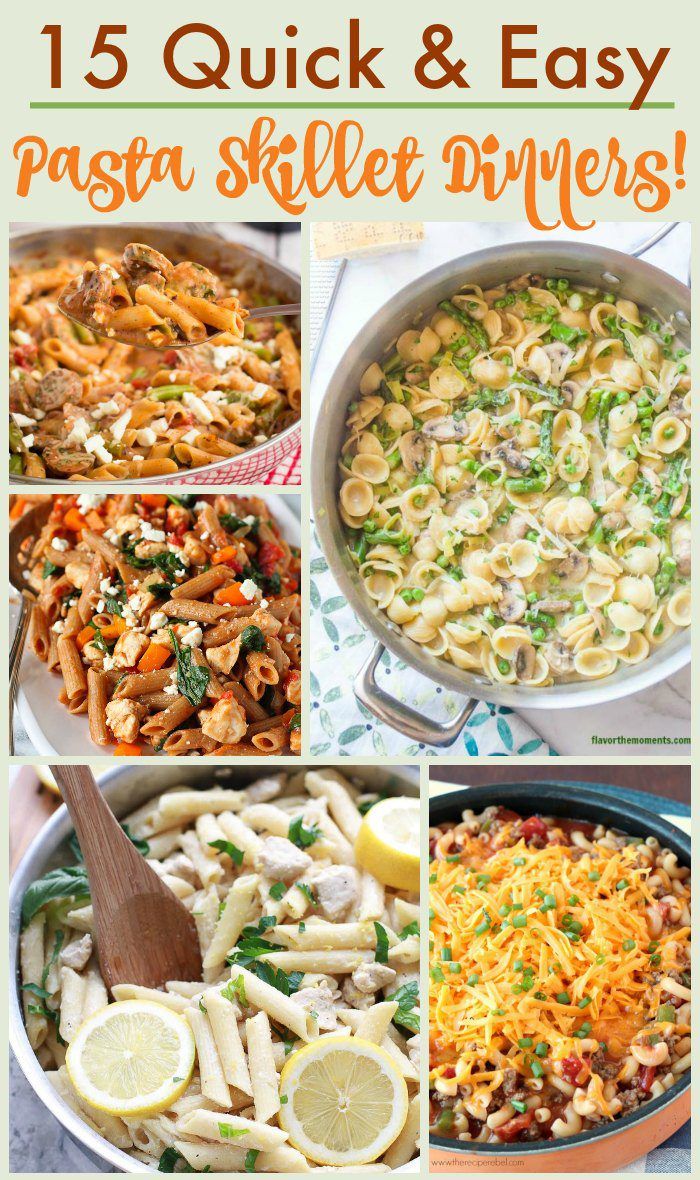 If you love carbs and quick recipes, you are in luck because today I'm bringing you some tasty and quick Pasta Skillet Recipes for dinner in a hurry!