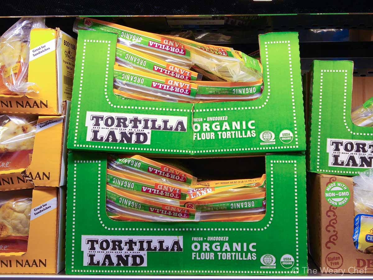 TortillaLand tortillas use only five ingredients and taste like homemade! Find them in the refrigerated section at Costco!