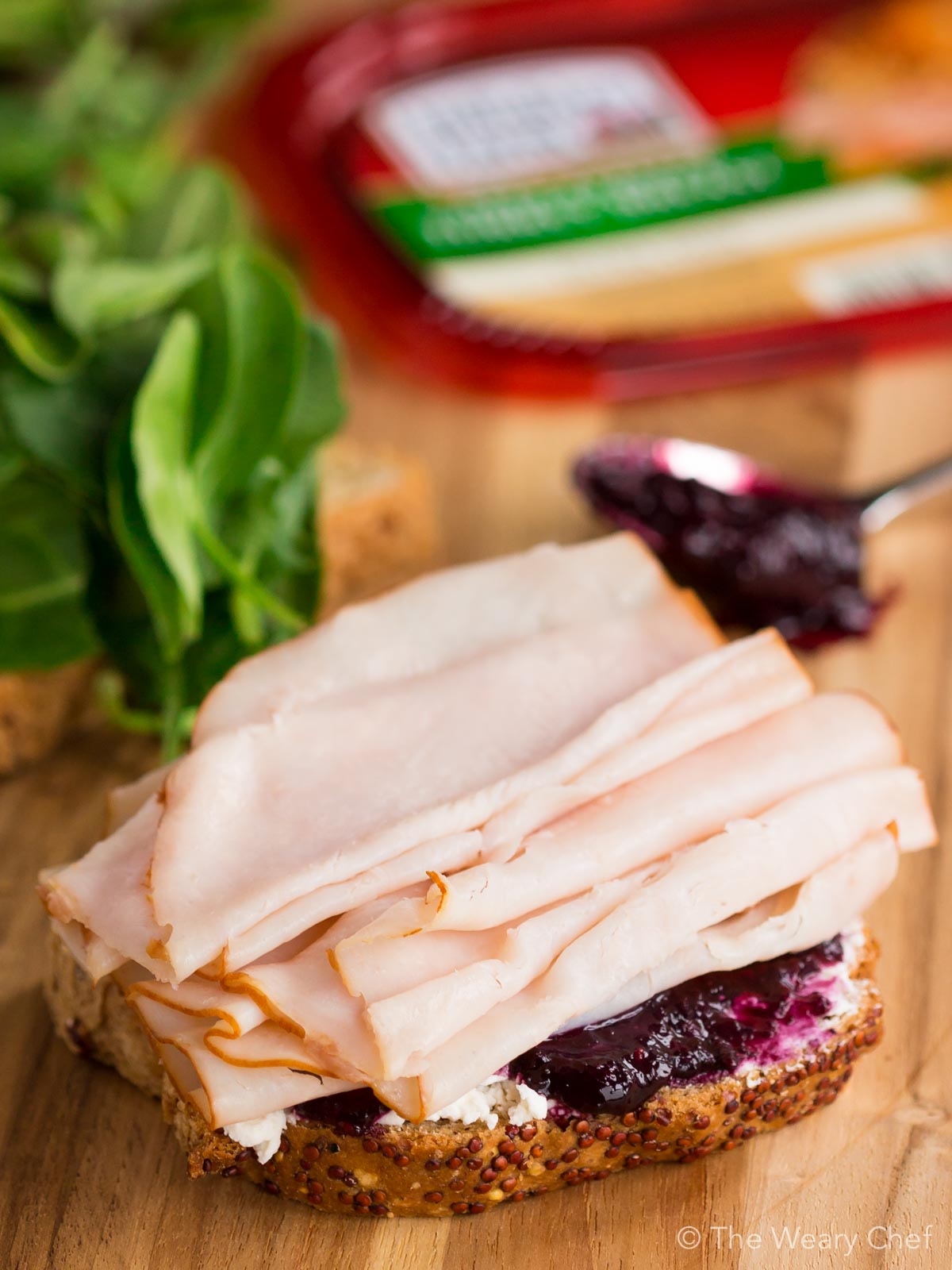 Turkey Sandwich with Goat Cheese and Jam - The Weary Chef