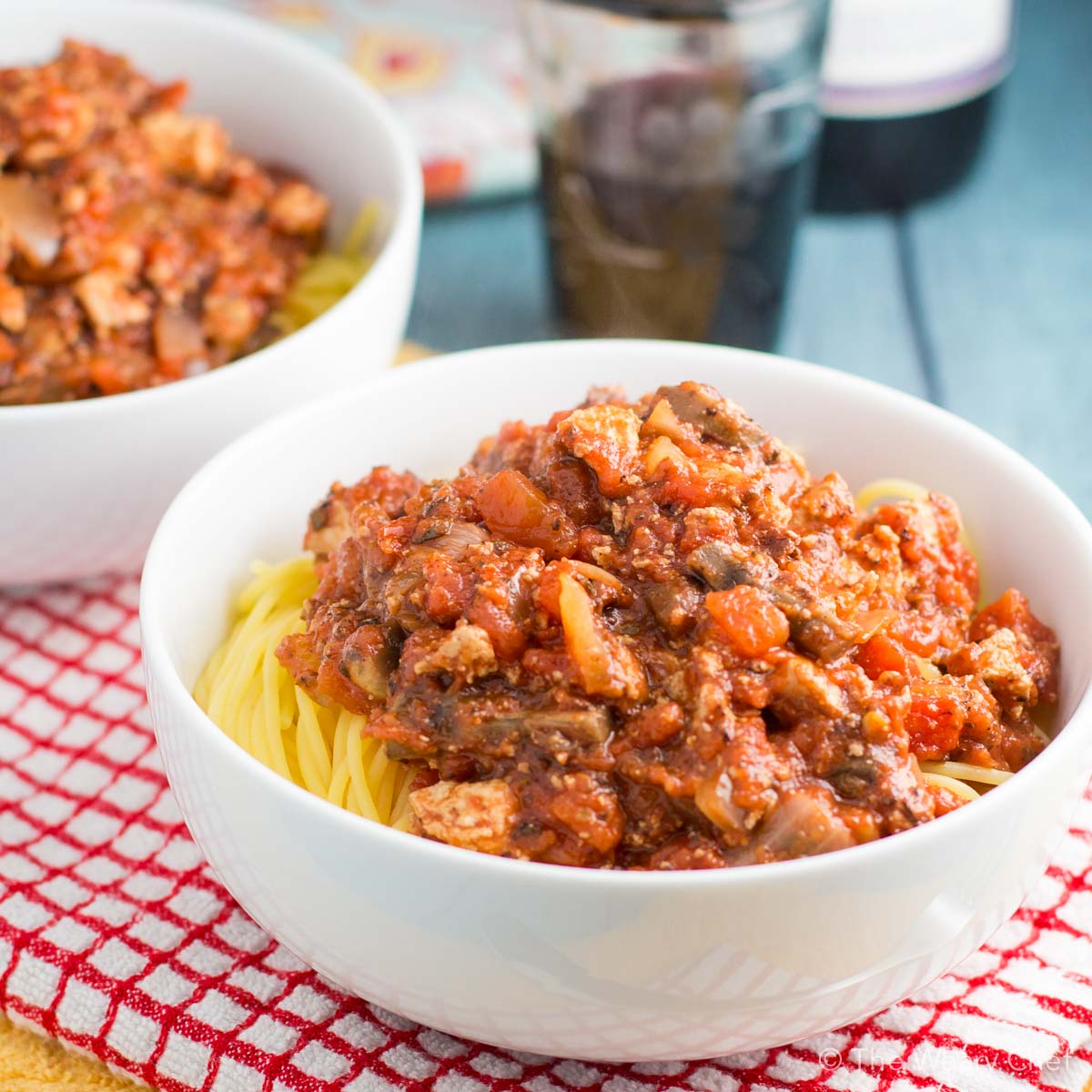 Hearty Vegetarian Spaghetti Sauce with Tofu and Mushrooms - The Weary Chef