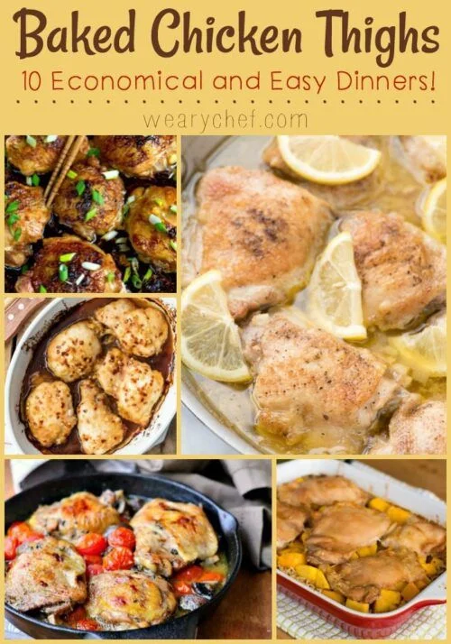 You can't beat baked chicken thighs for a delicious, frugal, and easy dinner!