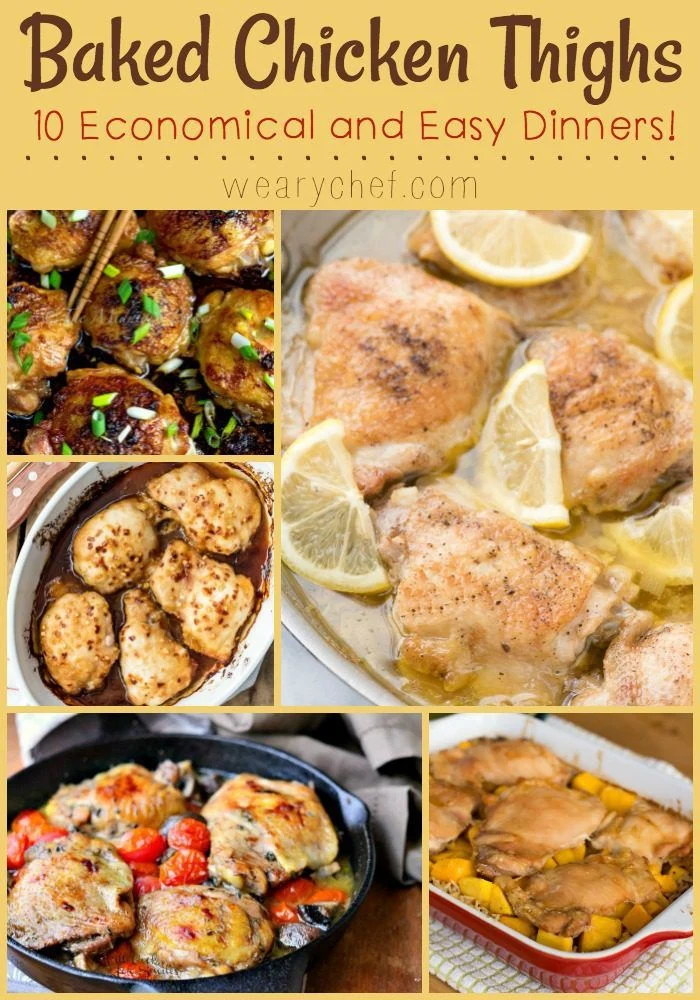 You can't beat baked chicken thighs for a delicious, frugal, and easy dinner!