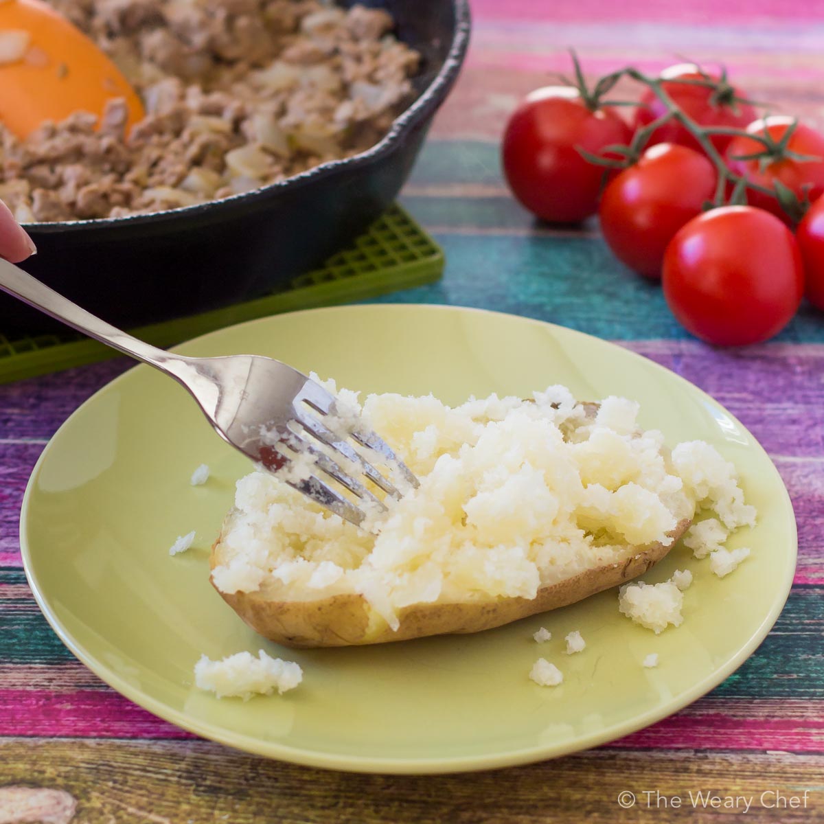 You are going to LOVE these quick and easy cheeseburger stuffed baked potatoes! Enjoy the flavor of cheeseburger and fries in one gluten-free dish!