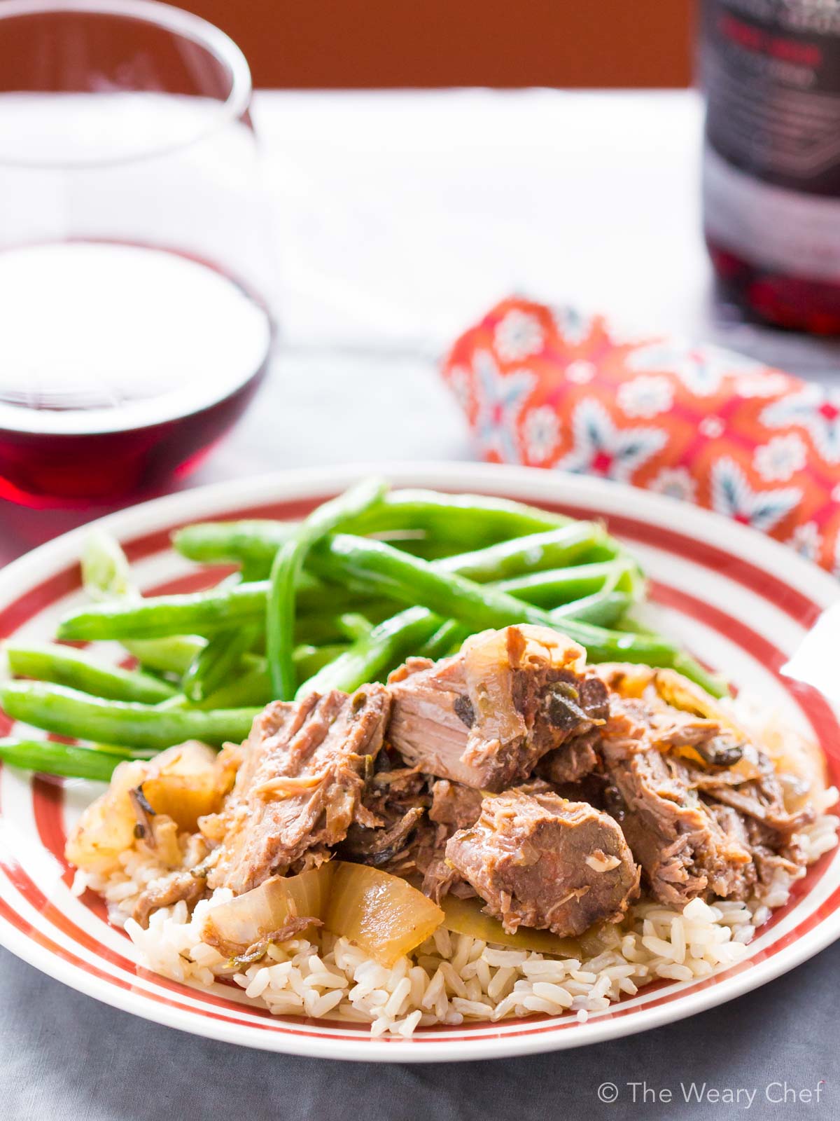 This slow cooker pot roast is LOADED with garlic and onion flavor!