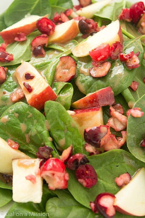 Apple Cranberry Spinach Salad - Love Bakes Good Cakes