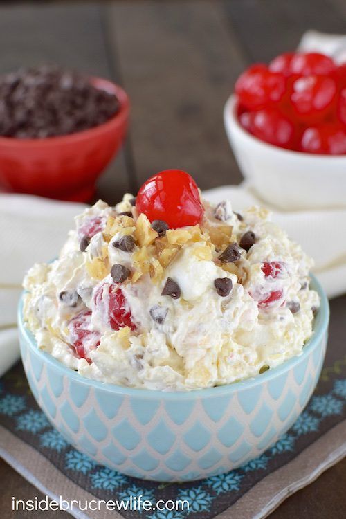 Banana Split Fluff Salad by Inside BruCrew Life