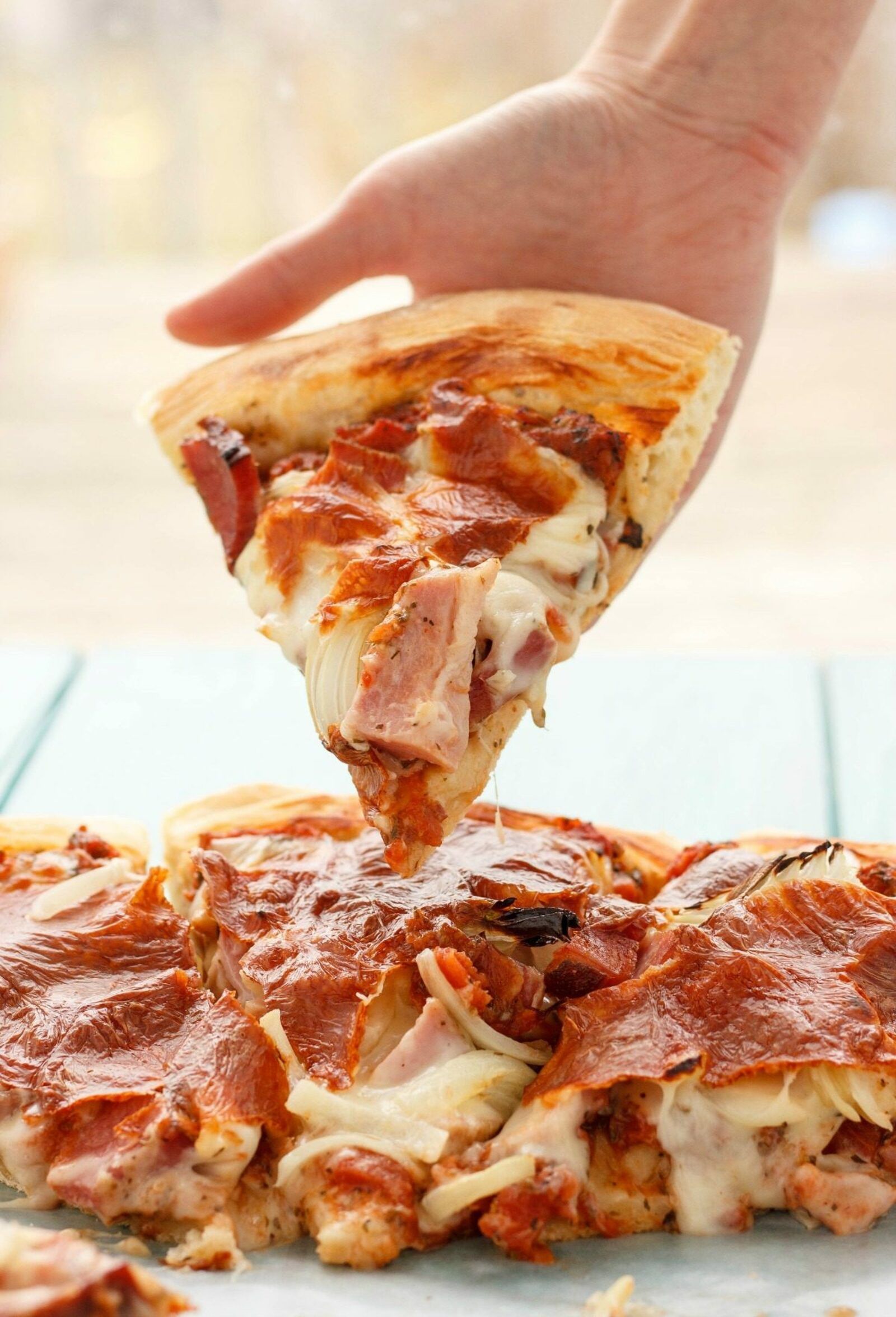 Try this tasty ham and cheese pizza with leftover ham!