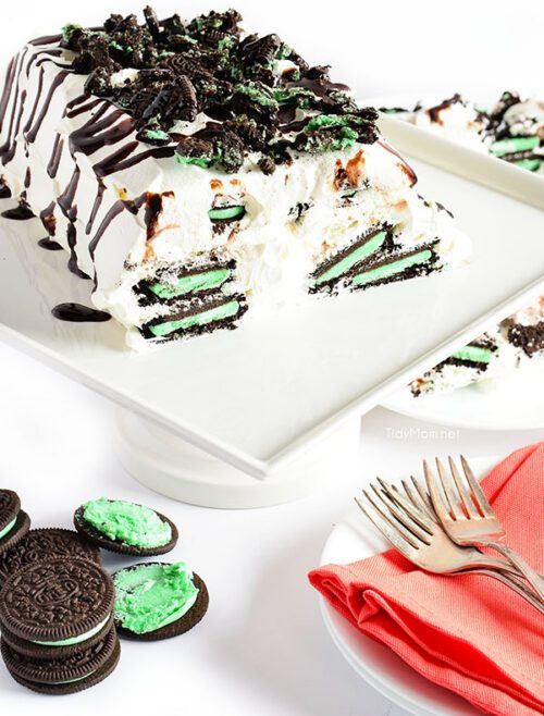 Mint Oreo Icebox Cake by Tidy Mom