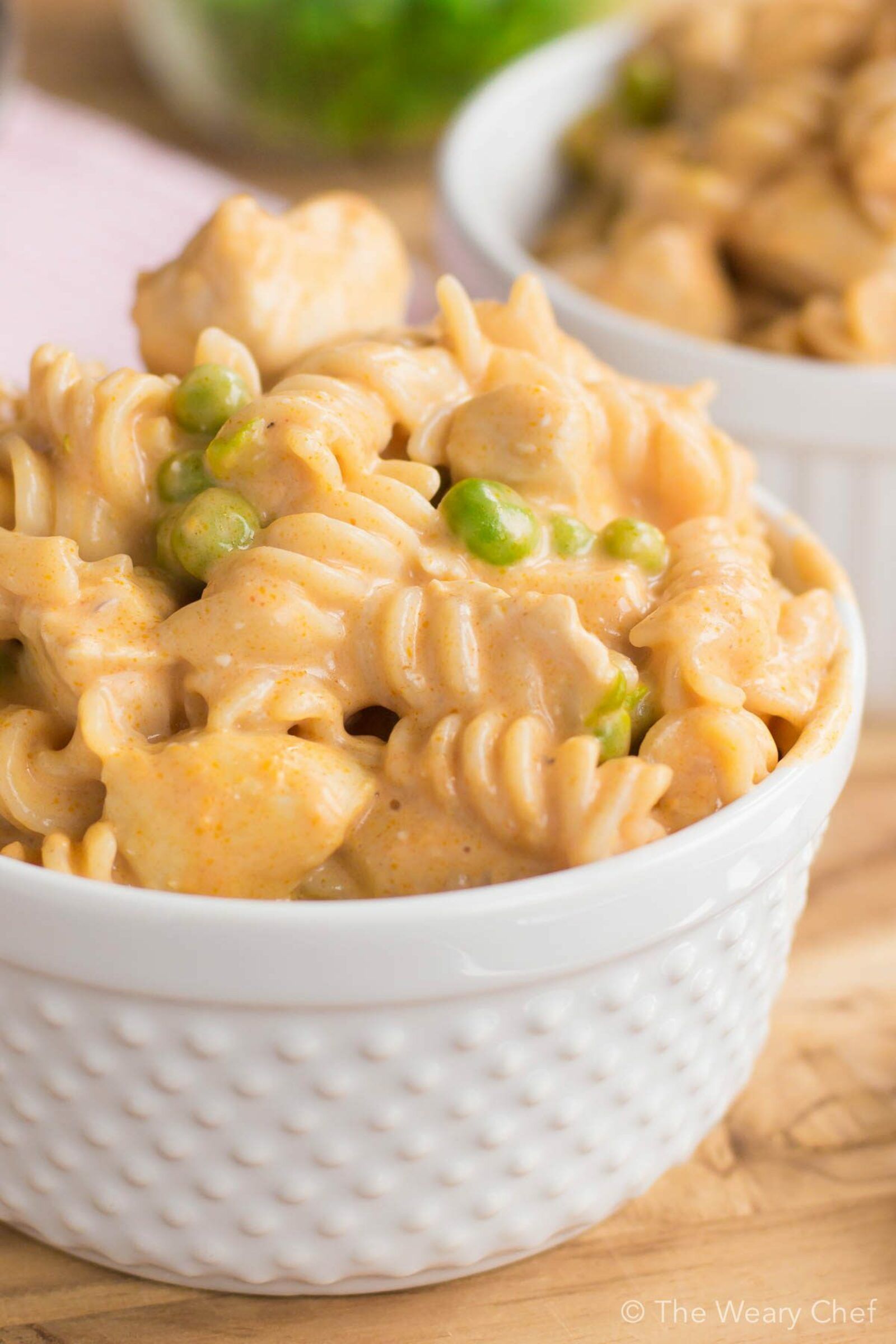 Check out this spicy, tangy, creamy Buffalo Chicken Pasta recipe! It all comes together in one pan in under 30 minutes. You'll love this easy dinner!