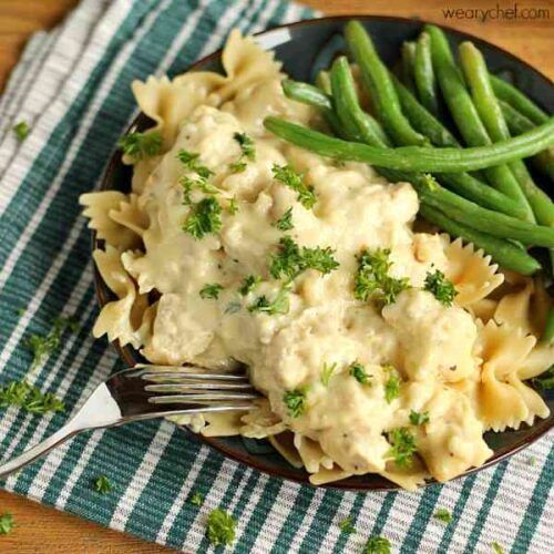 Crock Pot Chicken Stroganoff by The Weary Chef