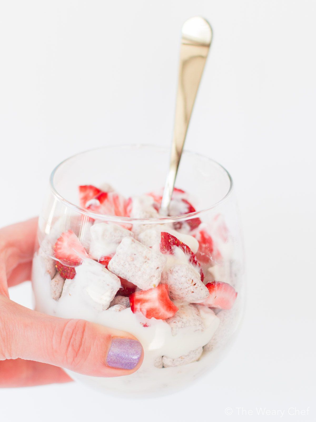 Grab a spoon and dig into this tasty Muddy Buddies Yogurt Parfait any time of day!