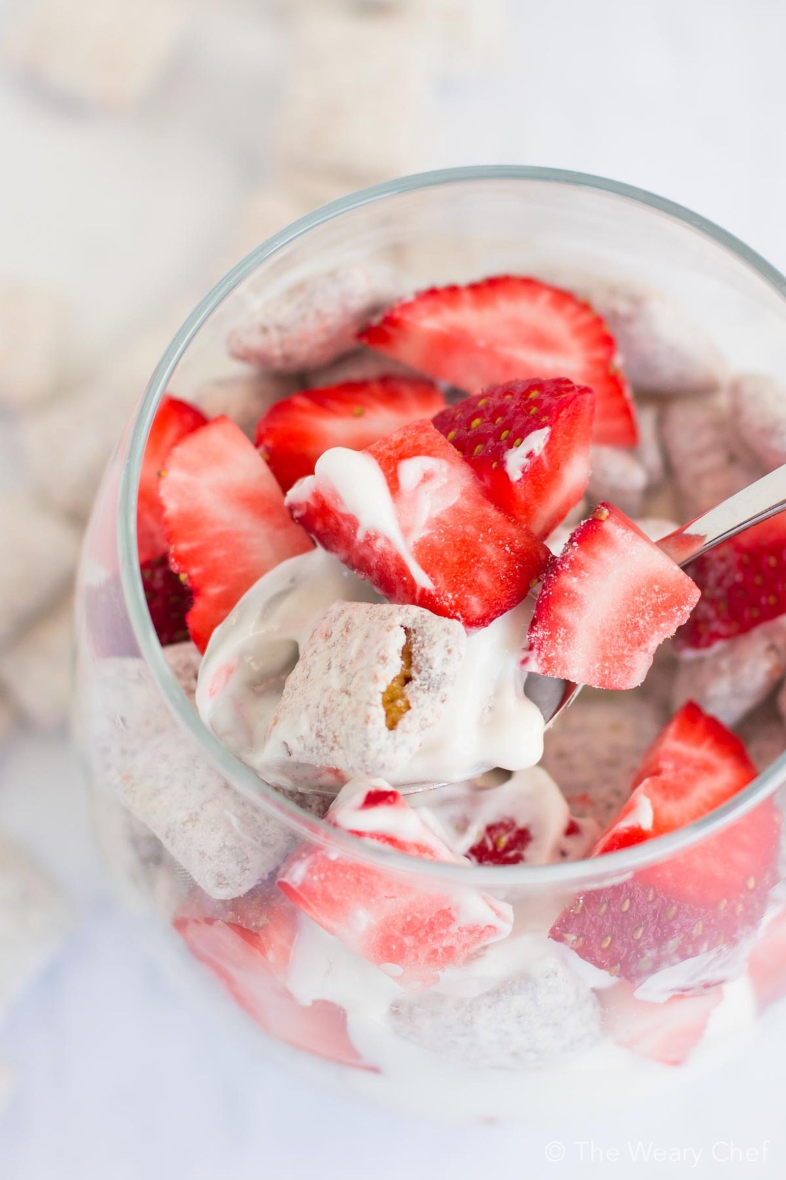 Grab a spoon and dig into this tasty Muddy Buddies Yogurt Parfait any time of day!