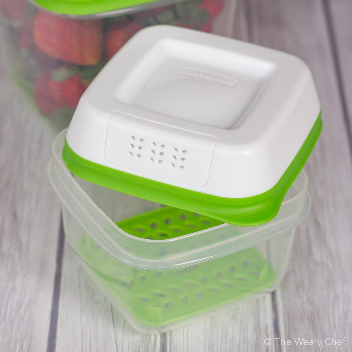 Keep your produce 80% fresher than with store packaging with Rubbermaid® Freshworks™ Produce Saver!