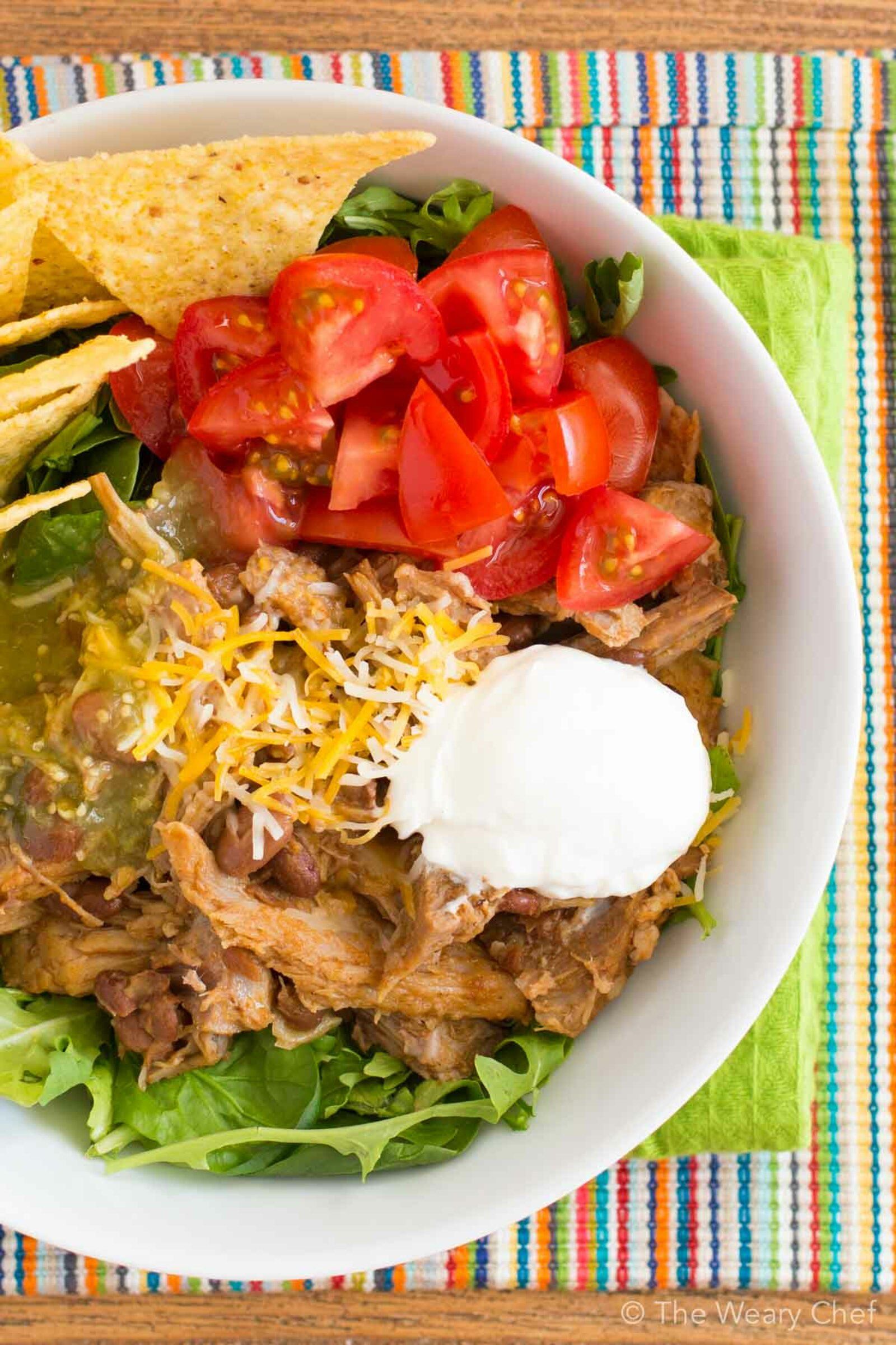 You'll adore these easy and flavorful crockpot pork roast burrito bowls!