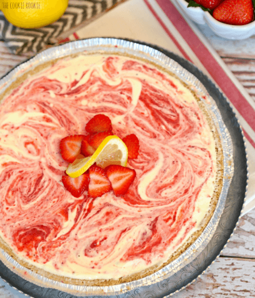 Strawberry Lemonade Freezer Pie by The Cookie Rookie