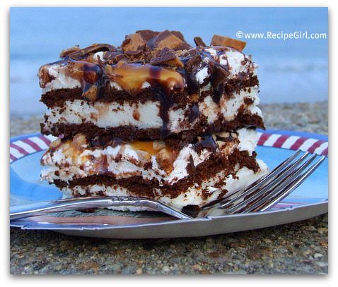 Frozen Caramel-Toffee Ice Cream Sandwich Dessert by Recipe Girl